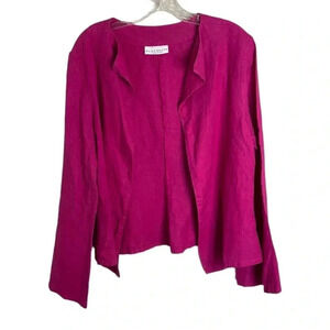 Bryn Walker Oversized Magenta Linen Lightweight Jacket Size Small